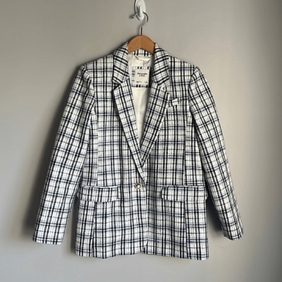 Abercrombie & Fitch Jackets & Blazers - Abercrombie oversized lined boyfriend tweed blazer M